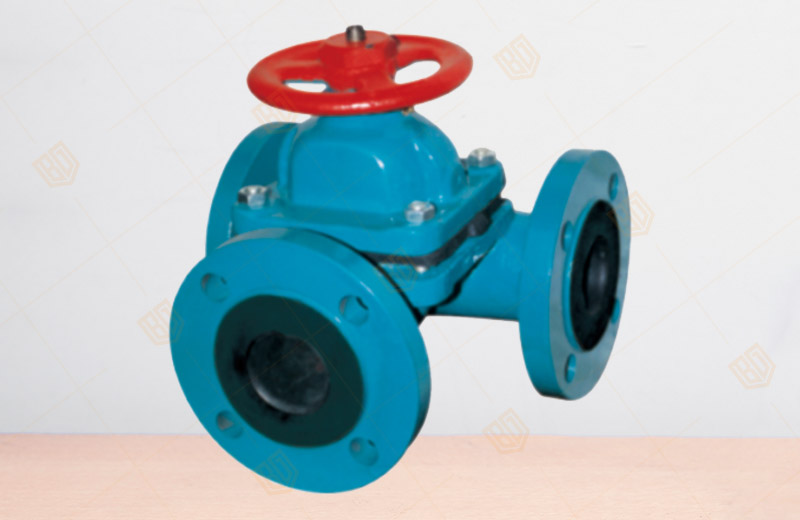 Three-way Fluorine Lined Diaphragm Valve